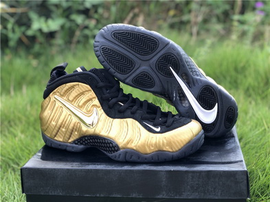 Authentic Nike Air Foamposite Pro Gold-009