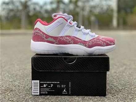 Air Jordan GS 11s Low Pink Snakeskin(Special Size)