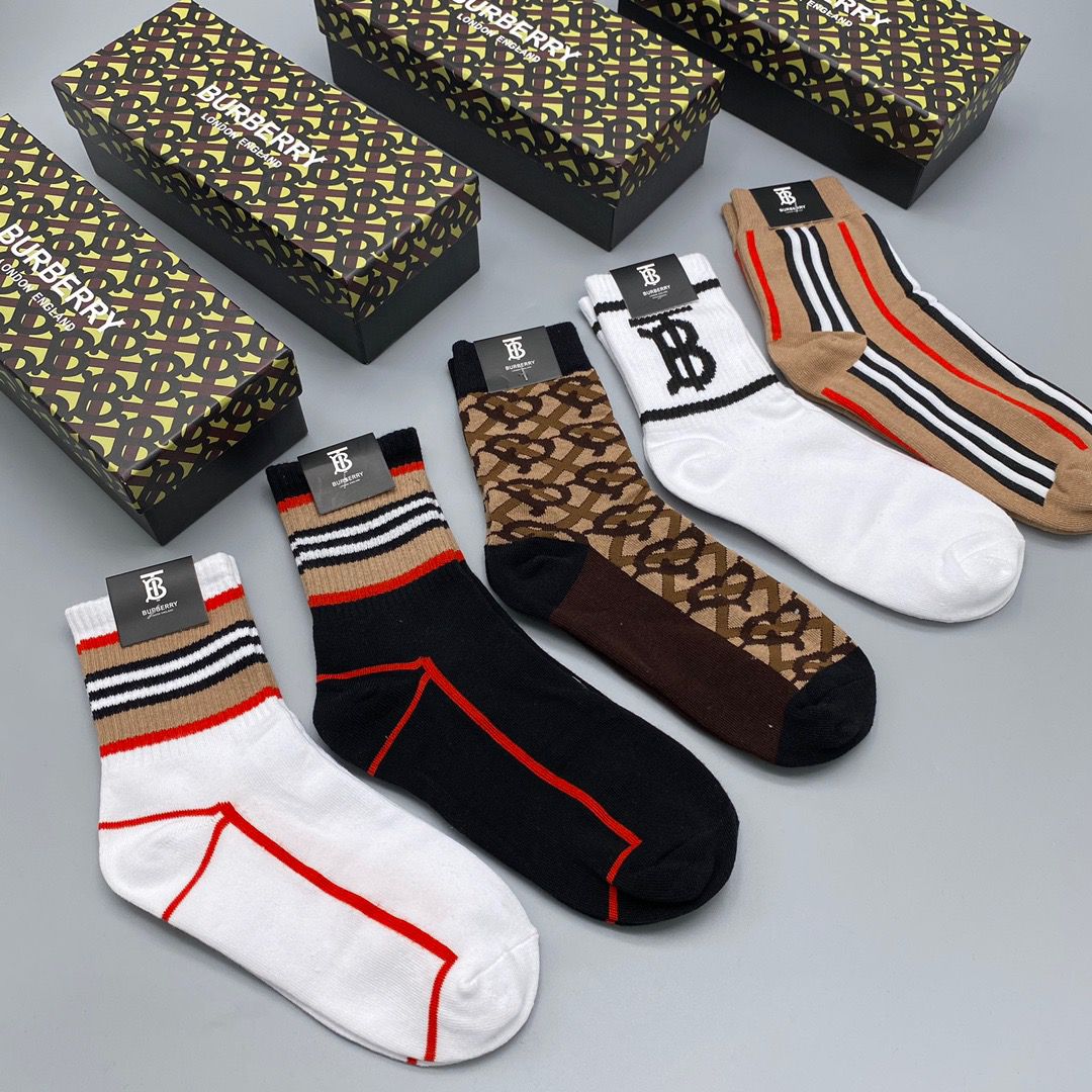 Burberry Socks(5 pairs)-002
